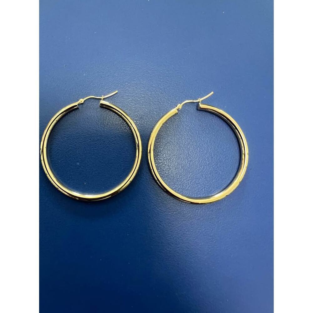 14k gold 45mm hoop earrings